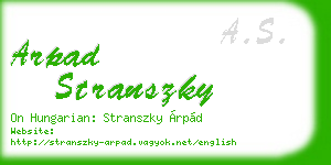 arpad stranszky business card