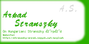 arpad stranszky business card